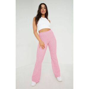 Garage Odessa Pink|White Checkered High-Rise Flared Leg Stretch Pants Size XL NW